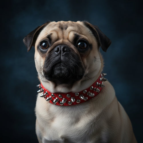 Collier à Pointes Dogesh Punk — Collier en Cuir Clouté pour Chiens de Petite et Moyenne Taille