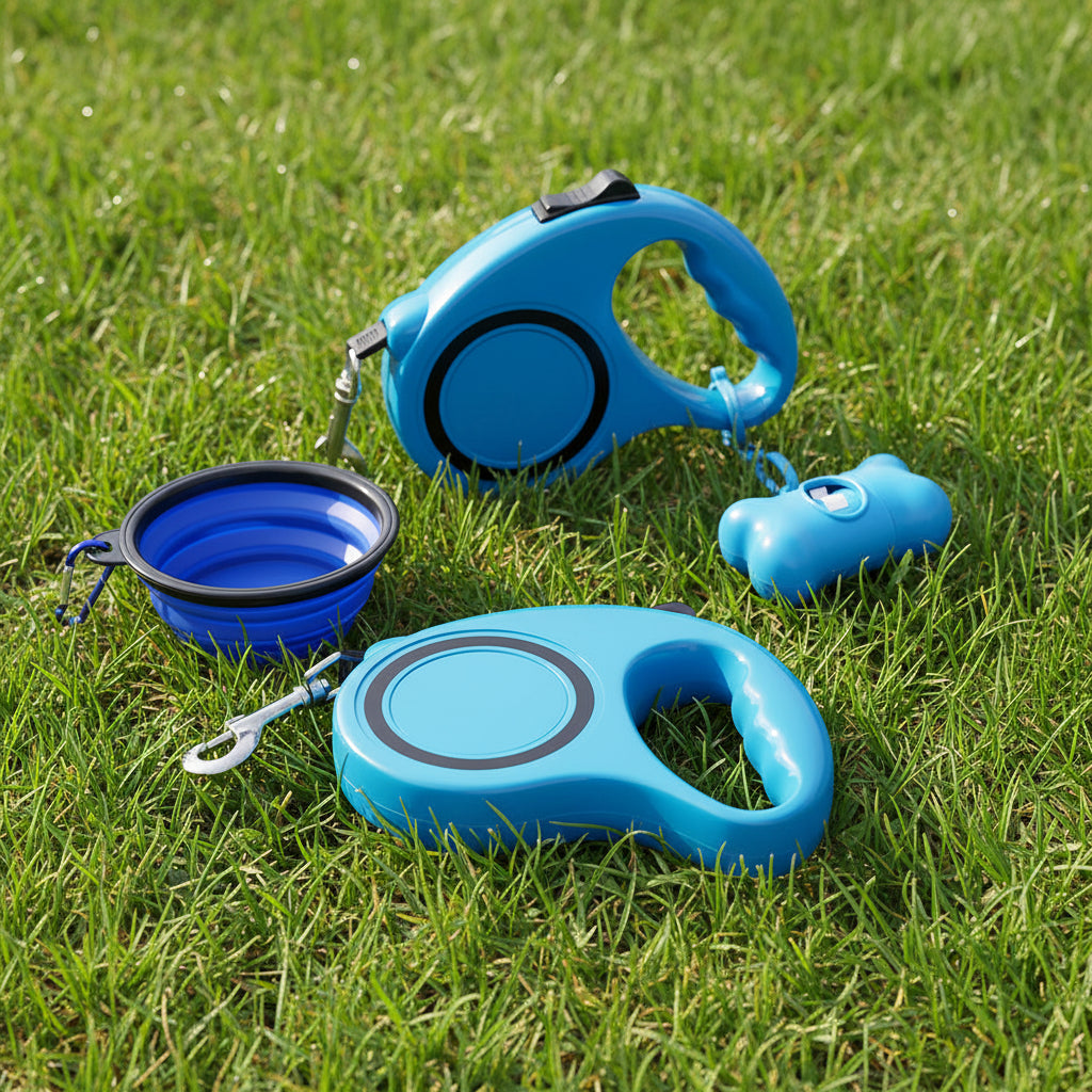 Dogesh 3-in-1 Walk Set — Rope Leash, Traction Lead &amp; Travel Bowl