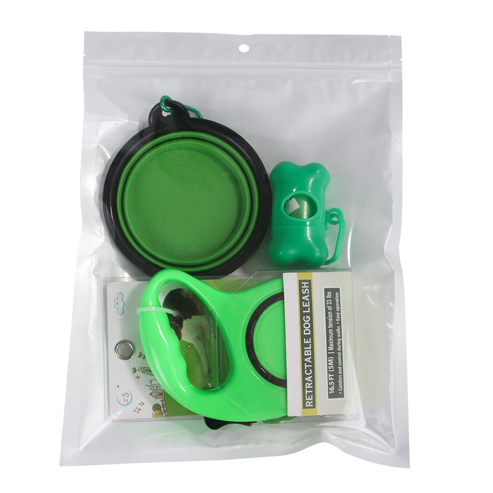 Dogesh 3-in-1 Walk Set — Rope Leash, Traction Lead &amp; Travel Bowl