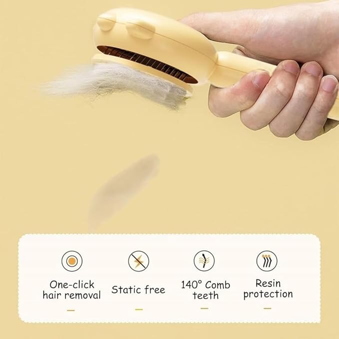 Dogesh Self-Cleaning Slicker Brush — Deshedding Comb for Cats & Dogs