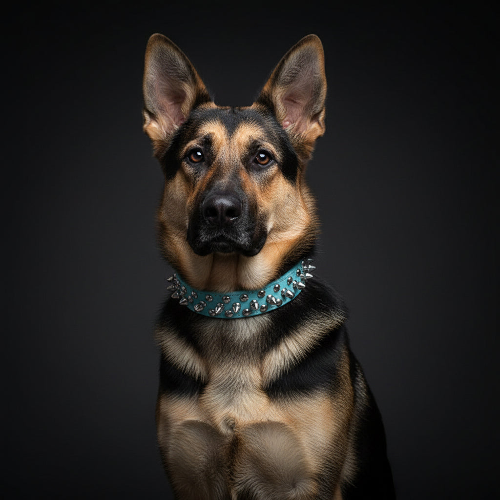 Dogesh Punk Spike Collar — Studded Leather Collar for Small & Medium Dogs