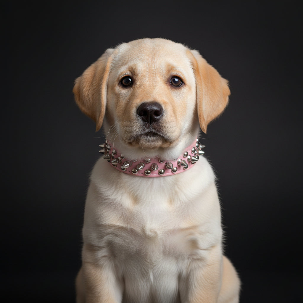 Dogesh Punk Spike Collar — Studded Leather Collar for Small & Medium Dogs
